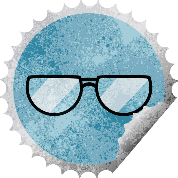 Bir insan tarafından çizilmiş grafik vektör illüstrasyon yuvarlak etiketi