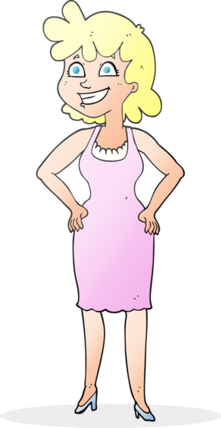 Bir insan tarafından çizilmiş çizilmiş mutlu kadın çizimi.