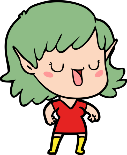 Bir insan tarafından çizilmiş bir elf kızı.