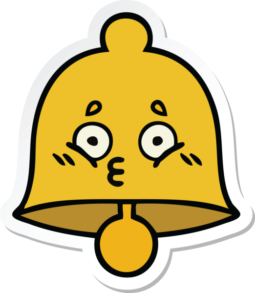 Bir insan tarafından çizilmiş sevimli bir çanın çıkartması.