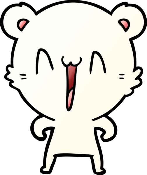 Bir insan tarafından çizilmiş mutlu kutup ayısı karikatürü