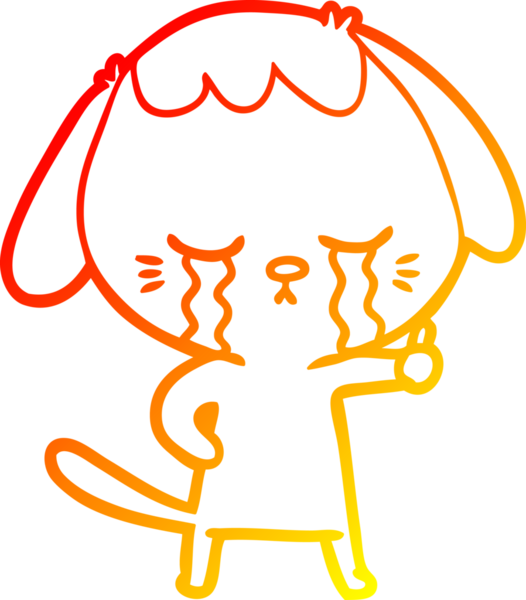 Bir insan tarafından çizilmiş çizgi film köpeğinin sıcak çizgi çizimi