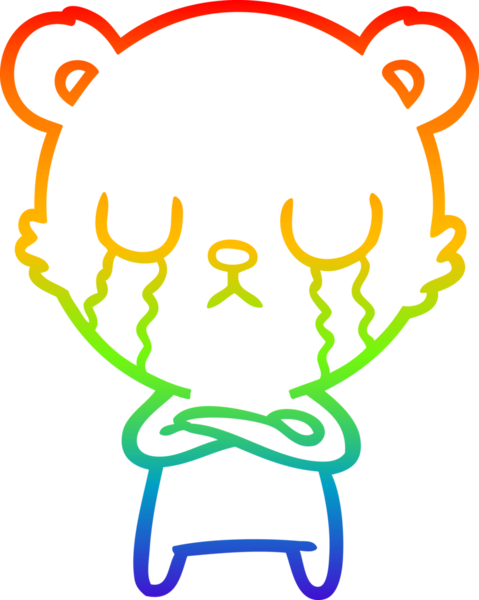 Bir insan tarafından çizilmiş ağlayan kutup ayısı çizgi filmi.