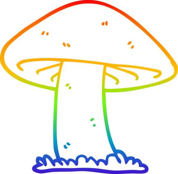 gökkuşağı gradyan çizgi çizimi bir insan tarafından çizilmiş mantar karikatürü