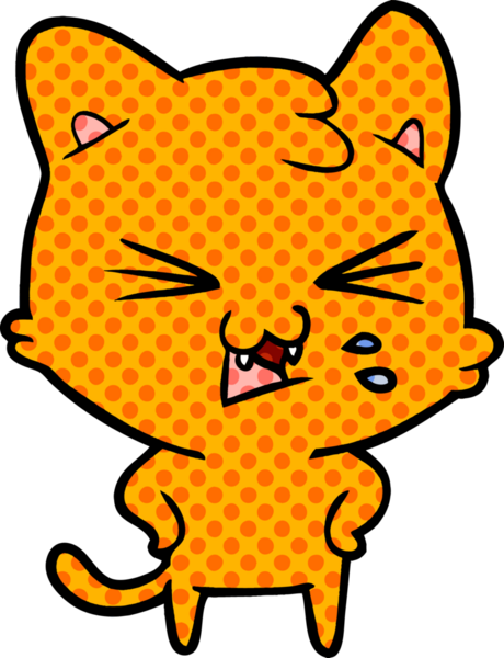 Bir insan tarafından çizilmiş kedi tıslaması.