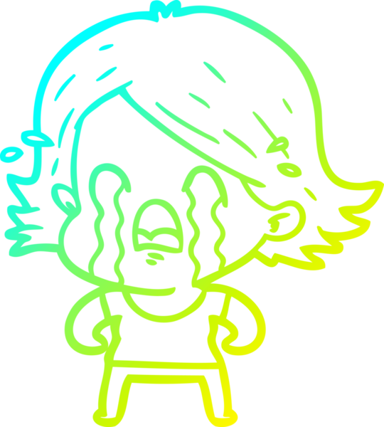 Bir insan tarafından çizilmiş ağlayan bir karikatür çizimi.