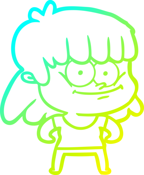 Bir insan tarafından çizilmiş gülümseyen bir karikatür çizimi