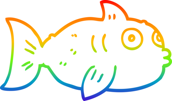 gökkuşağı gradyan çizgisi bir insan tarafından çizilmiş karikatür balığı çizimi