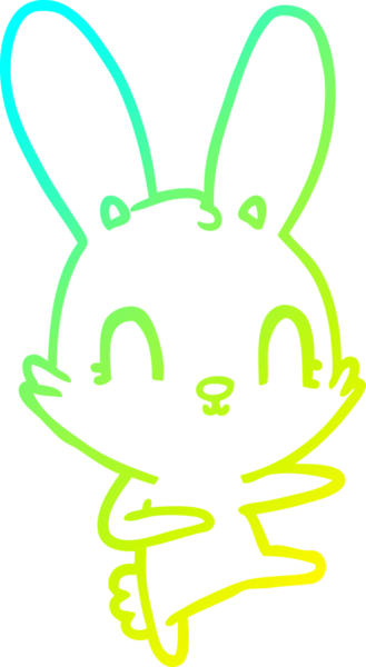 Soğuk gradyan çizgisi bir insan tarafından çizilmiş şirin bir tavşan çizgi filmi.