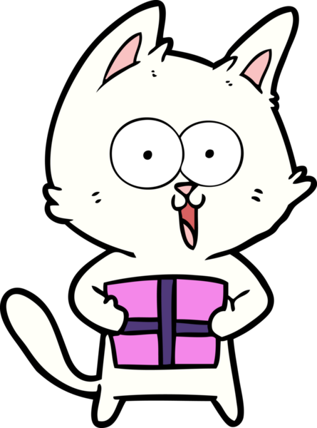 Bir insan tarafından çizilmiş komik çizgi film kedisi.