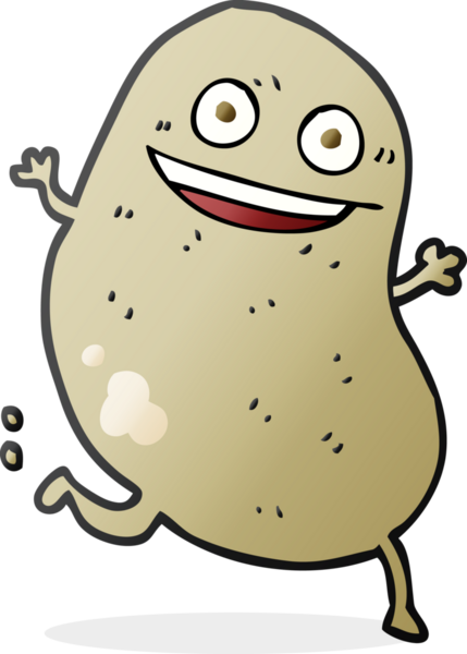 Bir insan tarafından çizilen serbest çizilmiş patates çizgi filmi.