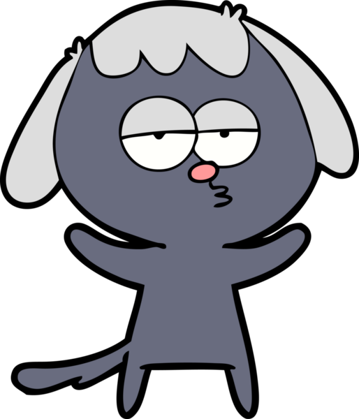 Bir insan tarafından çizilmiş, sıkılmış bir köpek.