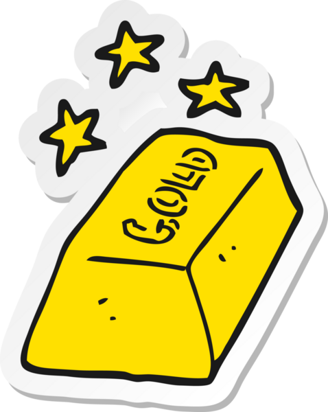 Bir insan tarafından çizilmiş altın çizgi film etiketi.