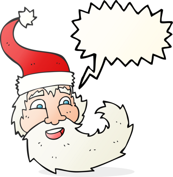 Bir insan tarafından çizilmiş serbest konuşma balonu karikatürü Noel Baba kahkahası.
