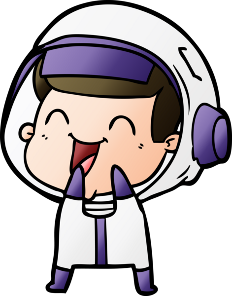 Bir insan tarafından çizilmiş mutlu astronot çizgi filmi.