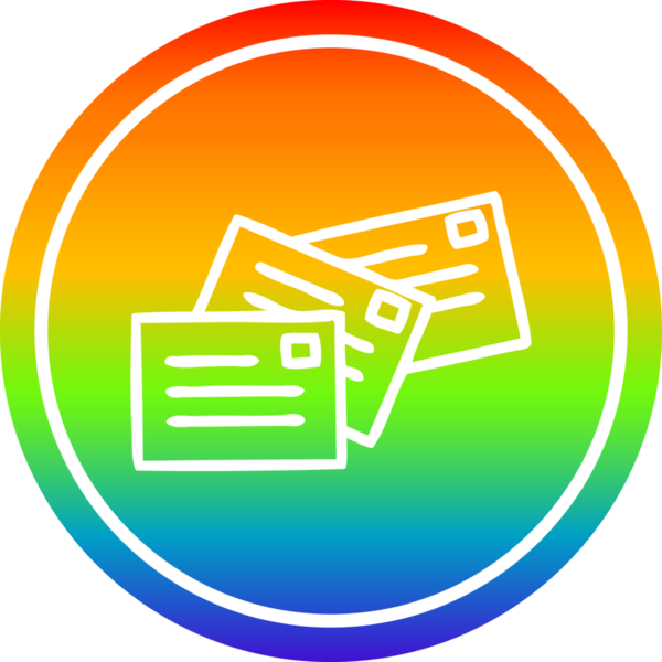 Bir insan tarafından çizilmiş gökkuşağı gradyanı olan dairesel simge yığını