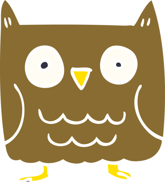 Bir insan tarafından çizilmiş komik karikatür baykuşu.