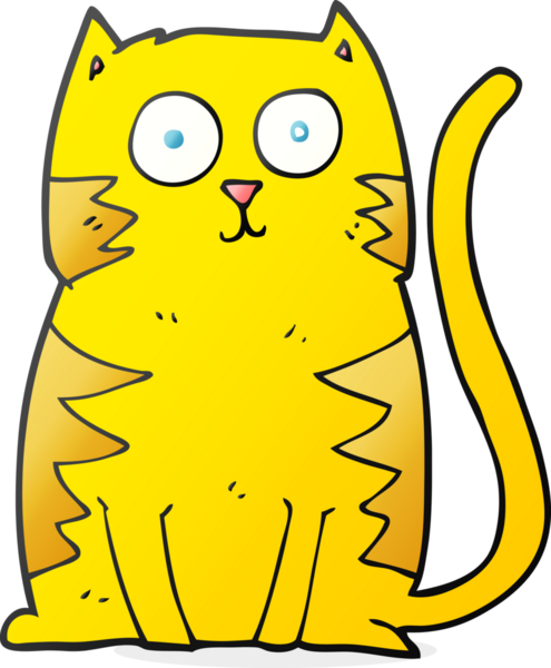 Bir insan tarafından çizilmiş serbest çizim çizgi film kedisi.