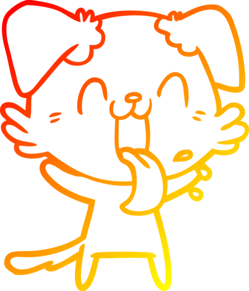 Bir insan tarafından çizilmiş çizgi film köpeğinin sıcak çizgi çizimi