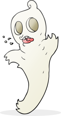 Bir insan tarafından çizilmiş karikatür bir hayalet.