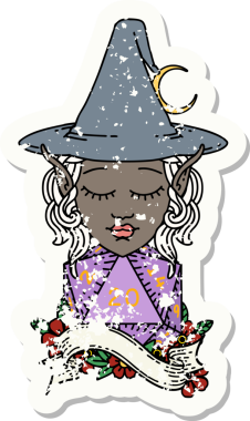 Retro Dövme Biçimli elf karakteri Bir insan tarafından çizilmiş doğal yirmi zar atışıyla