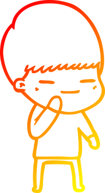 Bir insan tarafından çizilmiş kendini beğenmiş bir çizgi film karakteri çizimi.