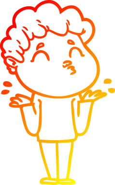 Bir insanın omuz silkerken çizdiği çizgi film karakteri.