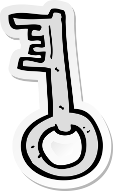 Bir insan tarafından çizilmiş eski bir çizgi filmin çıkartması.