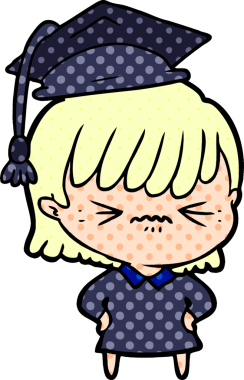 Bir insan tarafından çizilmiş kızgın çizgi film kızı.