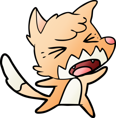 Bir insan tarafından çizilmiş kızgın çizgi film tilkisi.