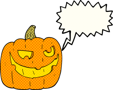 Bir insan tarafından çizilmiş cadılar bayramı balkabağı karikatürü.