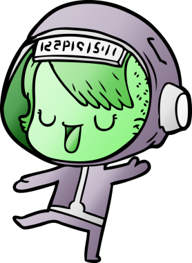 Bir insan tarafından çizilmiş astronot kadın.