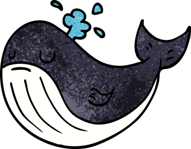 Bir insan tarafından çizilmiş karalama balinası.