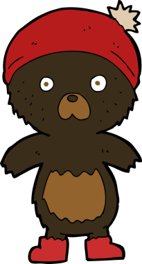 Bir insan tarafından çizilmiş sevimli oyuncak ayı.