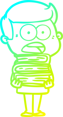 Bir insan tarafından çizilen bir karikatürün soğuk gradyan çizimi.