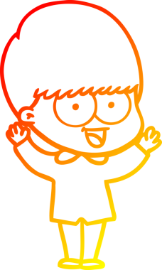 Bir insan tarafından çizilmiş mutlu çizgi film çocuğu çizimi.