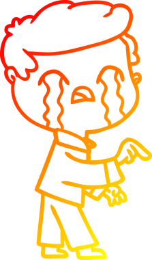 Bir insan tarafından çizilmiş ağlayan bir çizgi film karakteri çizimi.