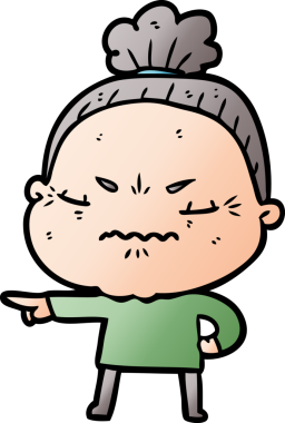 Çizgi film bir insan tarafından çizilmiş yaşlı bir kadın tarafından rahatsız edildi.