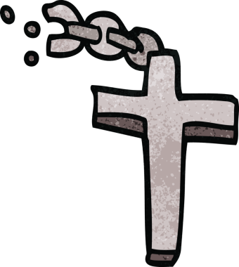 Bir insan tarafından çizilmiş gümüş haç karalaması.