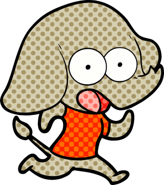 Bir insan tarafından çizilmiş şirin bir fil.