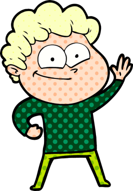 Bir insan tarafından çizilmiş mutlu bir adam.