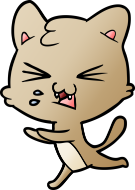 Bir insan tarafından çizilmiş kedi tıslaması.