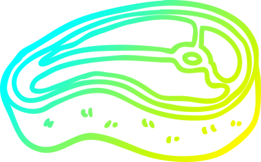 Bir insan tarafından çizilmiş nefis bir bifteğin soğuk gradyan çizimi