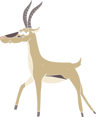 Bir insan tarafından çizilmiş düz renkli ceylan çizimi