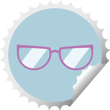 Bir insan tarafından çizilmiş grafik vektör illüstrasyon yuvarlak etiketi