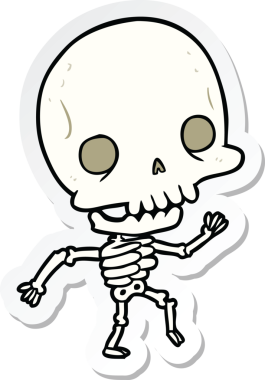 Bir insan tarafından çizilmiş karikatür iskeletinin çıkartması.