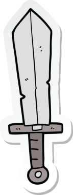 Bir insan tarafından çizilmiş eski bir kılıcın çıkartması.