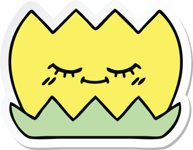 Bir insan tarafından çizilmiş şirin bir nilüfer çiçeğinin çıkartması.