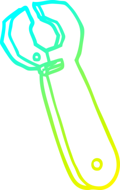 Bir insan tarafından çizilen çizgi film anahtarının soğuk gradyan çizimi