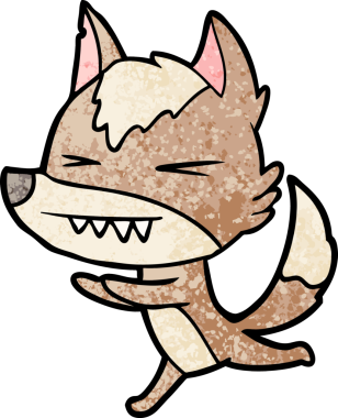 Bir insan tarafından çizilen kızgın kurt.